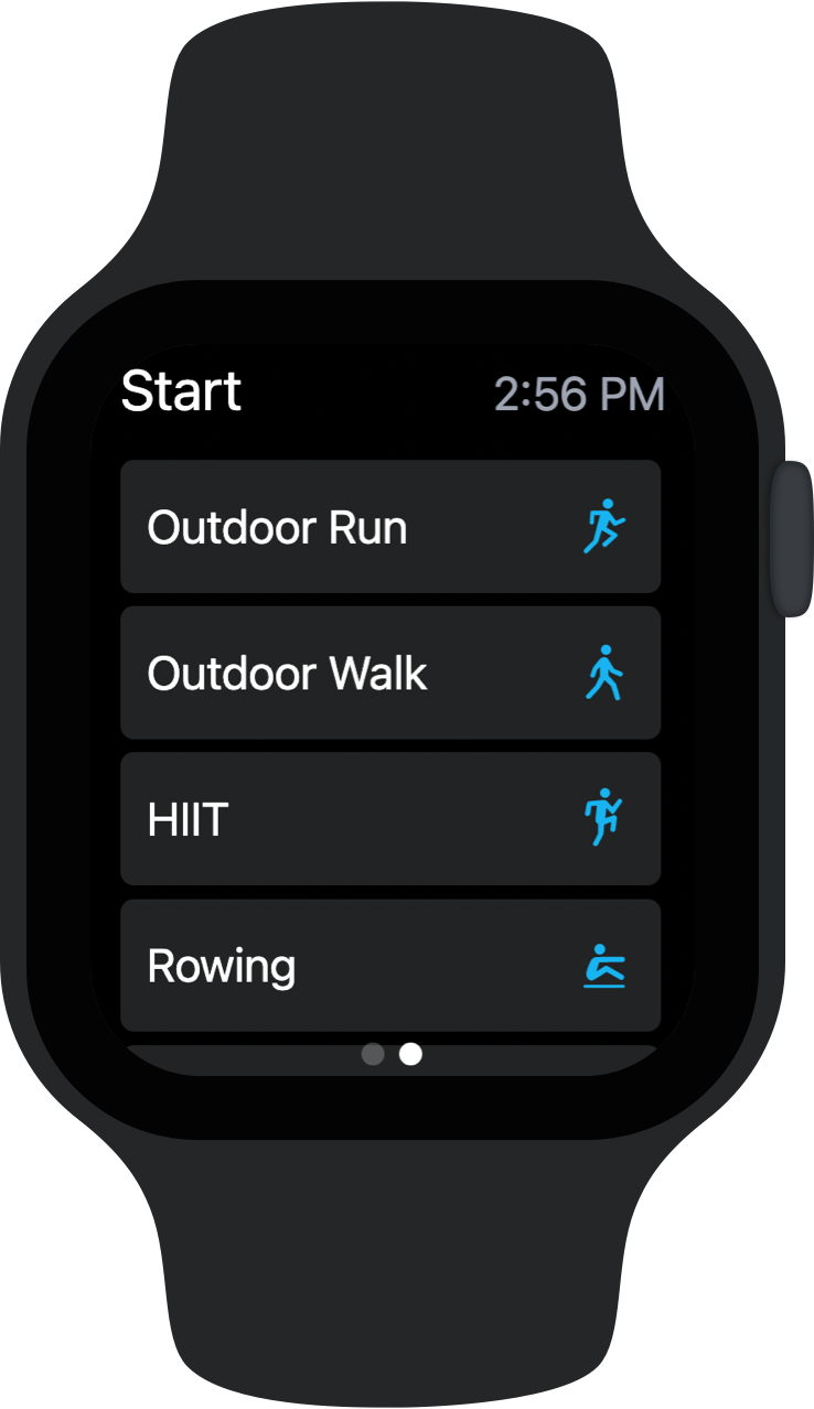 An Apple Watch mockup featuring a fitness app prototype demo.